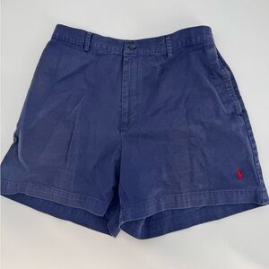 Vintage Ralph Lauren Polo Sport Women's 12 Navy Blue Pleated Chino Shorts